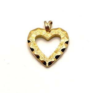 Gold Filled Heart Shaped Necklace Pendant Stamped Vintage Estate Jewelry ✨ GF7